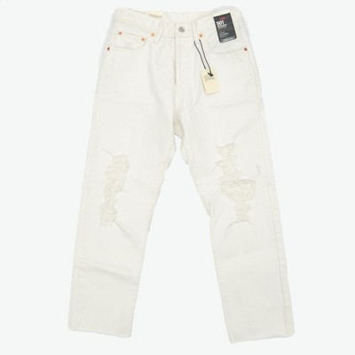 New Levi's 501 Original Off White High Rise Straight Leg Jeans Size 28