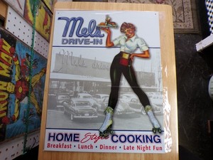 Mels Drive In Home Style Cooking Tin Sign NIB