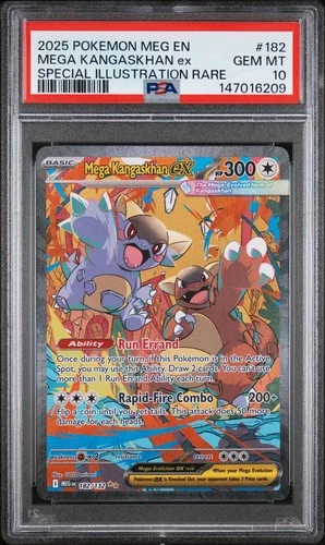 2025 POKÉMON MEG EN-MEGA EVOLUTION SIR MEGA KANGASKHAN EX 182 PSA 10 GEM MINT