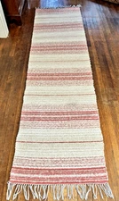 Great Swedish Hand Made Rag Rug (28 x 101 inches) 1930s