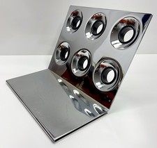 Vintage Mid Century 1960s 70s Geometric Free Floating Chrome Wine Rack Holder