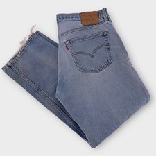 Vintage Levi's 501 Button Fly 36x30" Blue Jeans Y2K MADE IN USA Distressed Holes