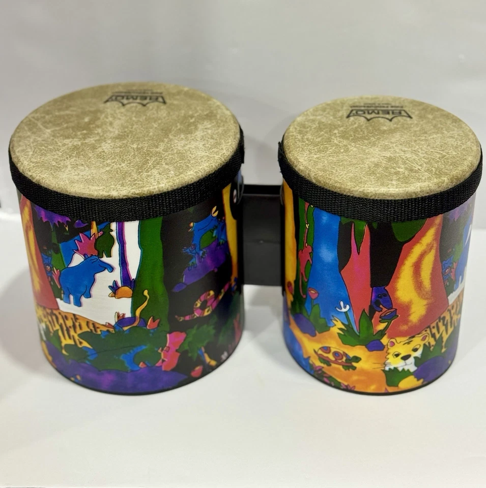 Бонго детские Remo тема животных тропических лесов джунглей двойные ударные 5 дюймов и 6 дюймов - Изображение 2 из 4