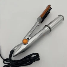 InStyler Rotating Hair Straightening Curling Hot Iron 1 1/4" IS1001~ Silver 