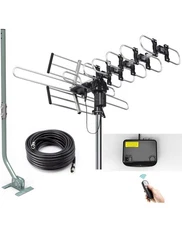 CeKay Outdoor Digital Amplified HDTV Antenna, 360° Controllable Rotating