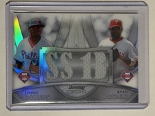 2010 Bowman Sterling Dual Relics Refractor #BL-16 Jimmy Rollins/Ryan Howard /99