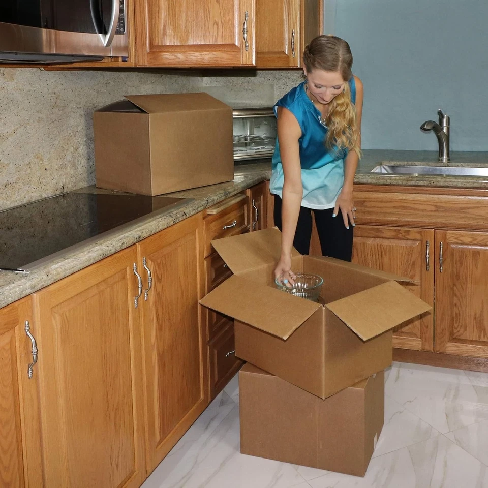 18x14x12 Moving Boxes Corrugated 10 Pack Small Brown Shipping Packing - Image 2 of 4