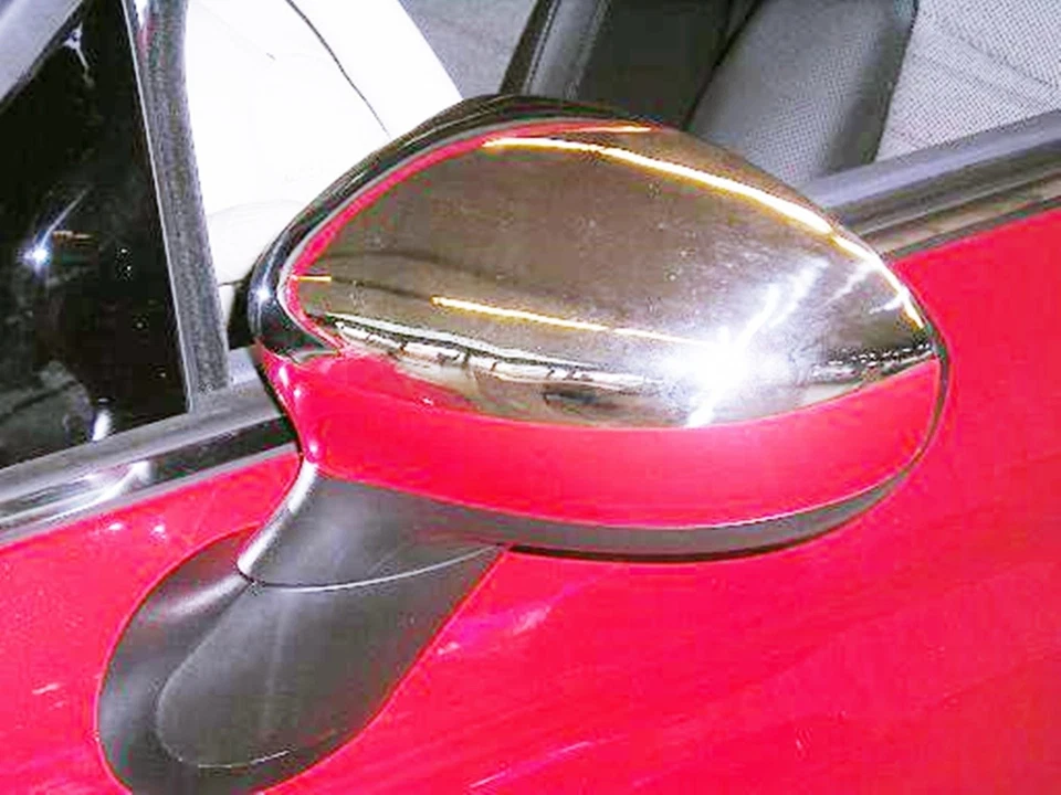 Coppia Calotte Specchio Retrovisore Cromata Per FIAT 500 / 500C 2007 al 2015 - Immagine 4 di 4