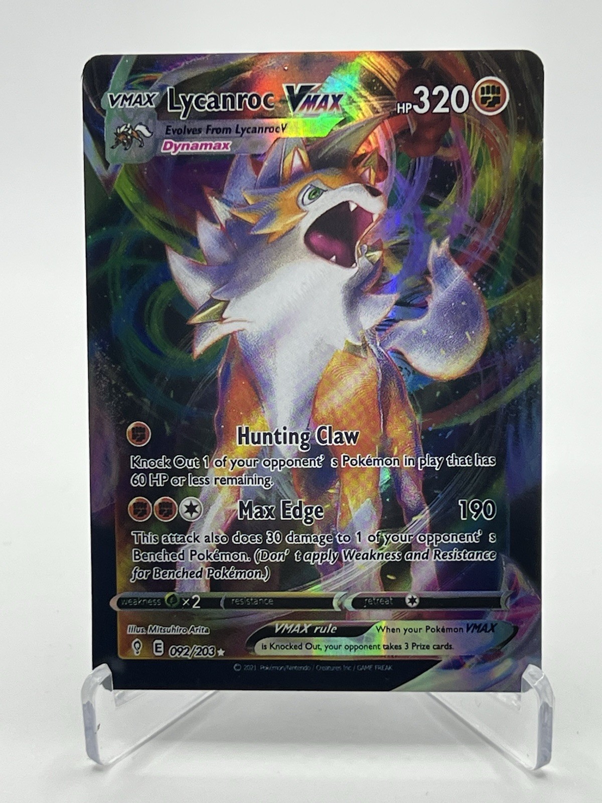 Lycanroc VMAX - 092/203 Ultra Rare Evolving Skies NM Pokemon TCG