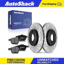 Front Drilled Slotted Brake Rotors Premium Ceramic Pads for Ford Focus