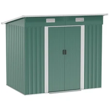 4x7 ft Metal Outdoor Storage Shed Garden Tool Utility House for Backyard Garage
