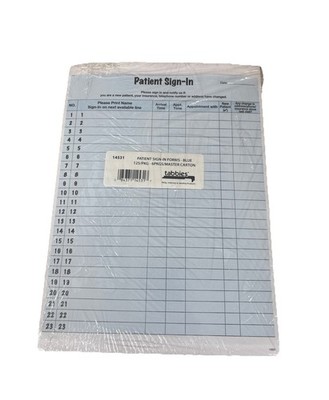 Tabbies Patient Sign-In Label Forms Color Blue  8 1/2'' x 11 5/8'' 125 Pack 14531