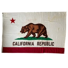 Vintage California State "BEAR" FLAG by AMERICAN FLAG & BANNER CO. 1950-60s
