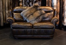 3173 Acogedor Cojín de Zorro Cruz Dorado Almohada de Zorro Real Almohada de Piel Genuina Piel de Zorro