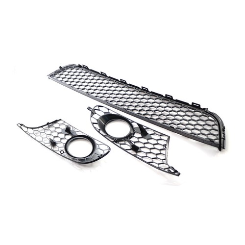 For VW Golf/Jetta Mk6 Honeycomb Front Lower Bumper Mesh Fog Light Grille Black - Picture 12 of 12
