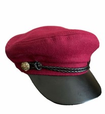 Epoch Men's Wool Greek Cap Fisherman Apple Hat Burgundy Black
