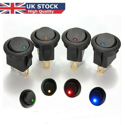 5Pcs 12V Car Van Boat Waterproof ON/OFF Round Rocker Dot LED Light Toggle Switch 5Pcs 12V Car Van Boat Waterproof ON/OFF Round Rocker Dot LED Light Toggle Switch