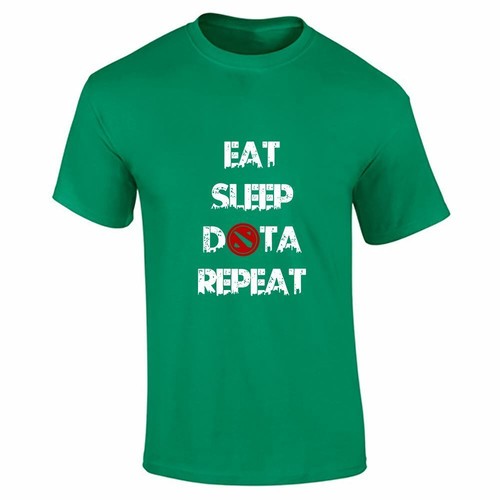 Lote de camisetas deportivas informales Eat Sleep Dota Repeat corte seco cuello redondo para hombre - Imagen 1 de 18