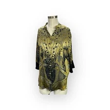 Vintage Citron Of Santa Monica Silk Goddess Feminine Musician Blouse Medium