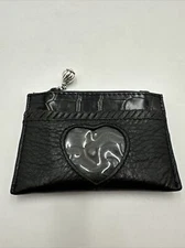 Brighton Leather Coin Purse & ID Card Pocket Mini Black