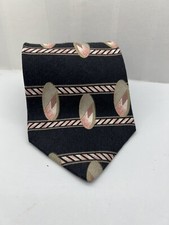 Henry Grethel Necktie Tie Black Pink Ovals Silk Made In USA