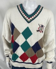 Vintage Par Four Sweater Mens XL Long Sleeve VNeck Golf Embroidered