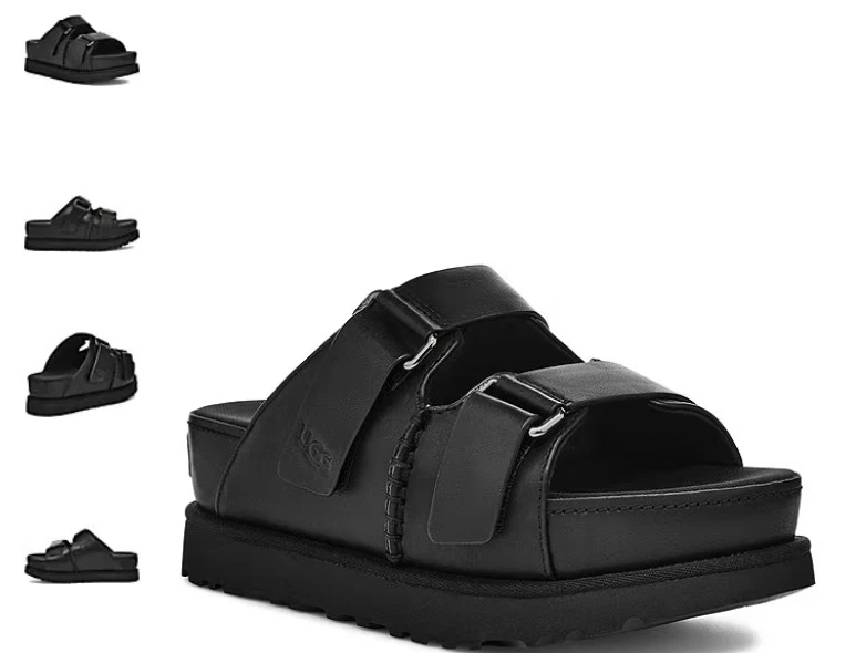 UGG Goldens HI Slide sandali neri plateau donna USA taglie 5 12 NUOVI!!!!