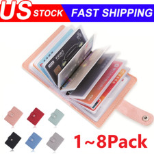 RFID Blocking ID Credit Card Holder 26 Cards Slim PU Leather Pocker Wallet lot