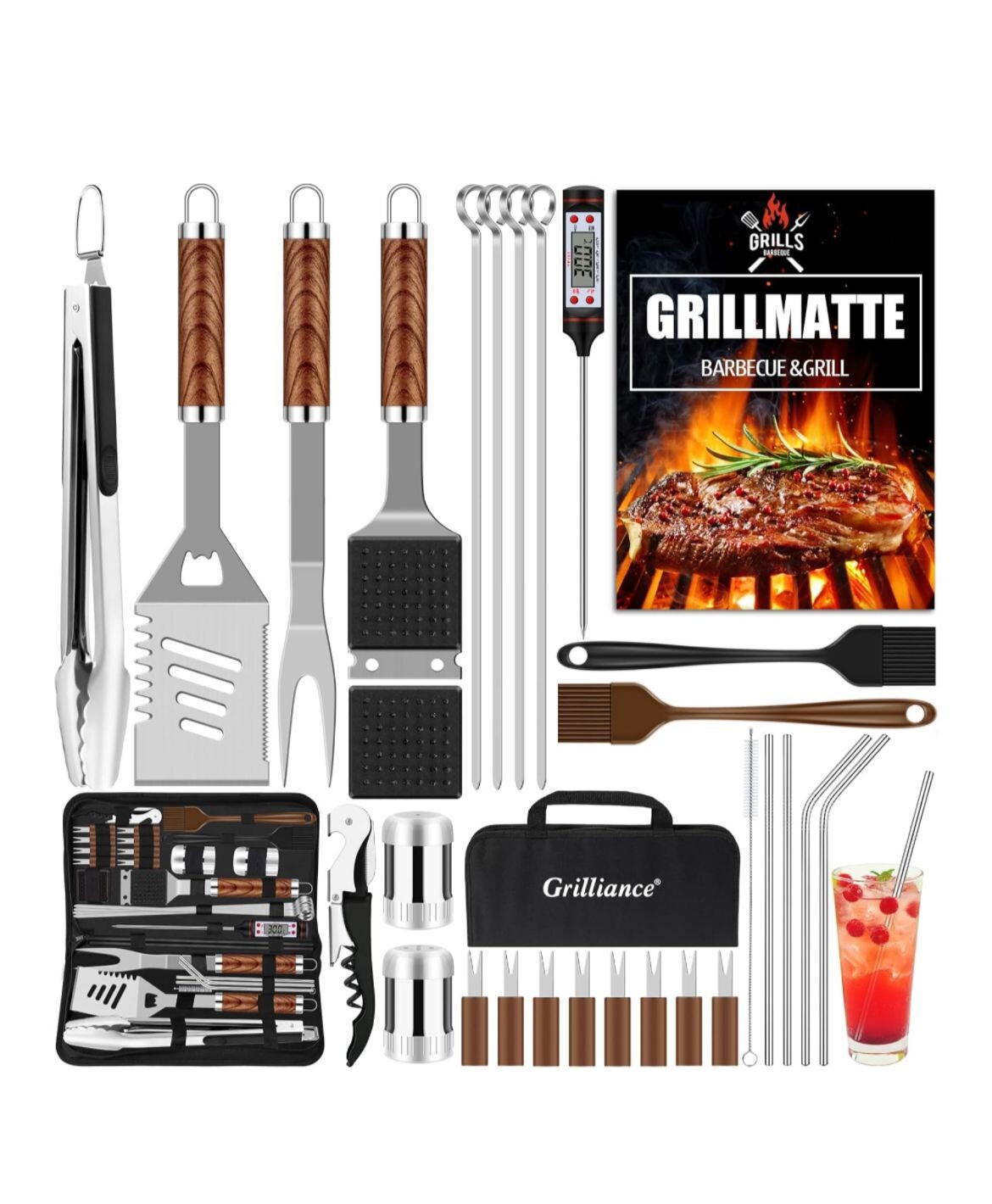 Kit Barbecue Professionale 30 Pezzi Acciaio Inox - Design e Precisione