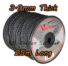 VORTEX Strimmer Line - 3.9mm x 25m Roll - Twisted Strimmer Trimmer Cord 1.30 per metre