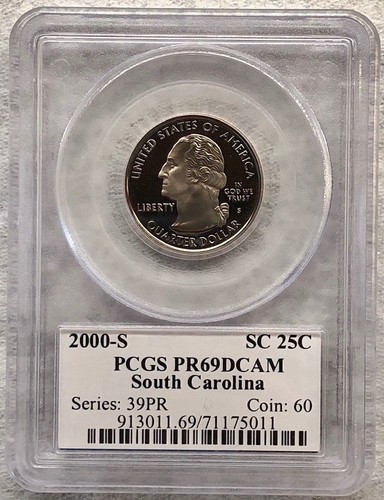 2000-S PCGS PR69 DCAM 25C 50 STATE COIN SET / MA, MD, SC, NH, VA - Picture 6 of 11