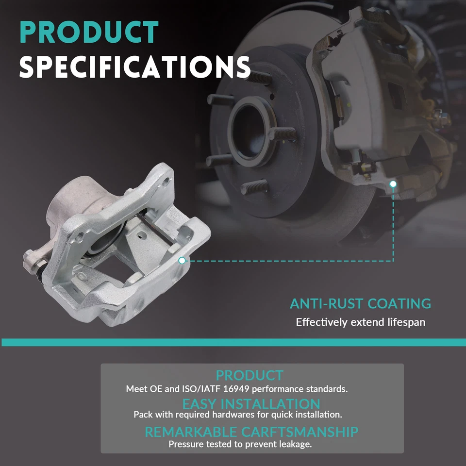 Pair 2 Rear Brake Calipers w/ Bracket for 2011-2019 Chevy Silverado 2500 HD 6.6L — 第 3/4 张图片