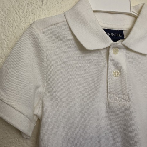 CHEROKEE Boys 4T Uniform Set White Polo Shirt + Tan Pants 2-piece NWT - Picture 3 of 13