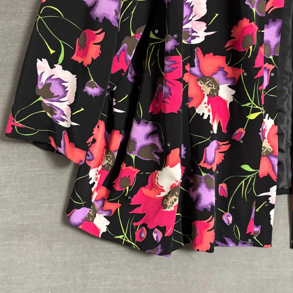 Chaqueta Maggie Barnes 4X Blazer Floral Negro Rosa Clásico Colorido Otoño Carrera Foto 3 de 4