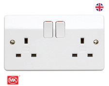 MK LOGIC PLUS RAPID 13A 2-GANG DP SWITCHED PLUG SOCKET