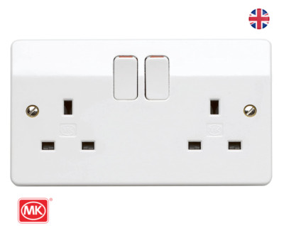 MK LOGIC PLUS RAPID 13A 2-FACH DP GESCHALTETE STECKDOSE