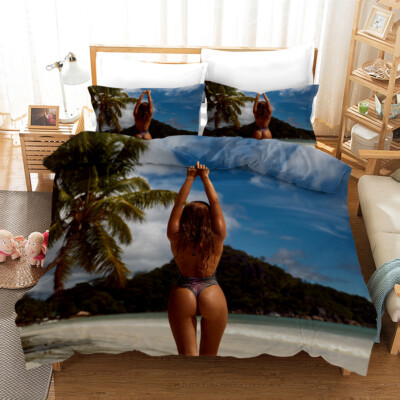 3D Bikini Beauty Sexy Sea Sky Quilt Cover Set Bettwäsche Sets Kissenbezüge 64