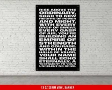 Motivational Gym Banner - Fitness Inspirational Wall Art for Home or Office