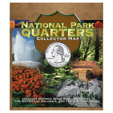 Whitman National Park Quarters Map - Foam with Hook-n-loop Closure Book 25 cent