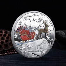 Santa Claus Coin Star Snow Christmas Gift Medallion Souvenir Commemorative