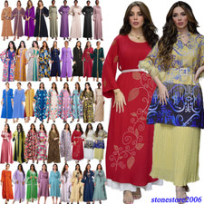 Kaftan Abaya Women Muslim Maxi Dress Islamic Caftan Robe Gown Ramadan Long Party