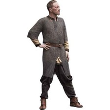 mild steel Half Slevess Butted Chainmail Haubergeon Aluminum Chainmail Shirt