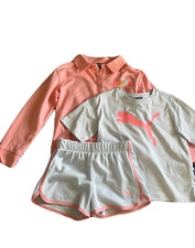 NEW PUMA Girls' Youth 3-piece Set Peach, light blue size 8