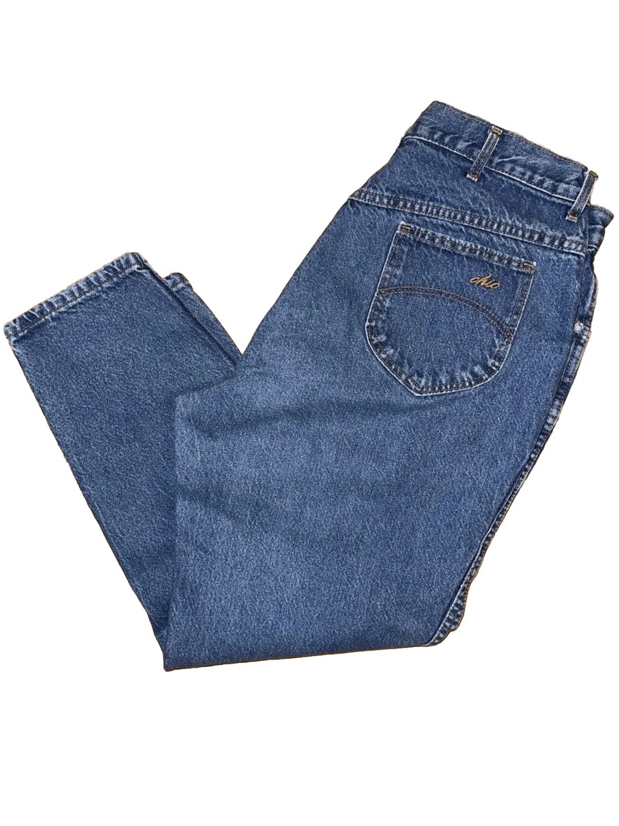 Vintage Chic Women’s Size 20 Denim Mom Jeans Tapered Leg High Waist USA