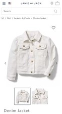$69 Janie and Jack Girls 7-8 Spring Summer White Ruffle Denim Jean Jacket EUC!!