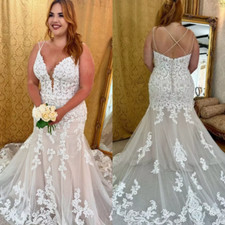 Mermaid Wedding Dresses Depp V Neck Sexy Beach Grass 2025 Backless Bridal Gowns