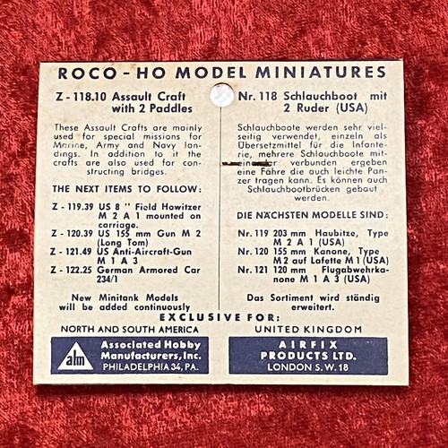 NEW Vtg Roco MINITANKS 1/87 HO 118 Assault Craft w/ 2 Paddles - Picture 2 of 3