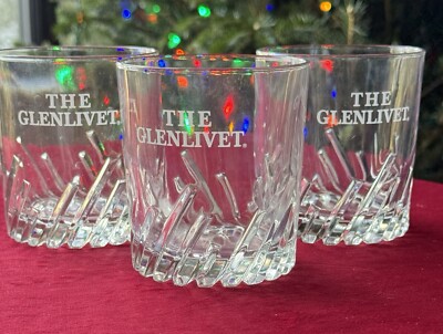 The Glenlivet Scotch Whiskey 3 Glasses VonPok, FR Exc Condition. Low numbers!