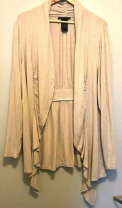 Tan-Wheat-GRACE-ELEMENTS-Jacket-TOP-XXL-2X-Lagenlook-Rayon-Spandex-SWEATER