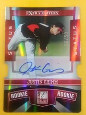 2010 Donruss Elite Extra Die Cut Justin Grimm Auto 1/1 On eBay RARE READ #26/50